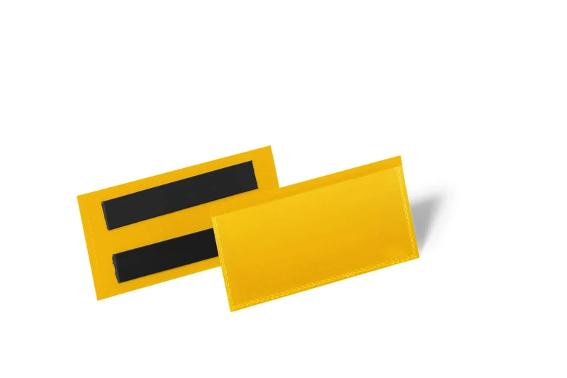 Magnetic Document Pouch 100 x 38 mm, Pack of 50 Pieces, Yellow