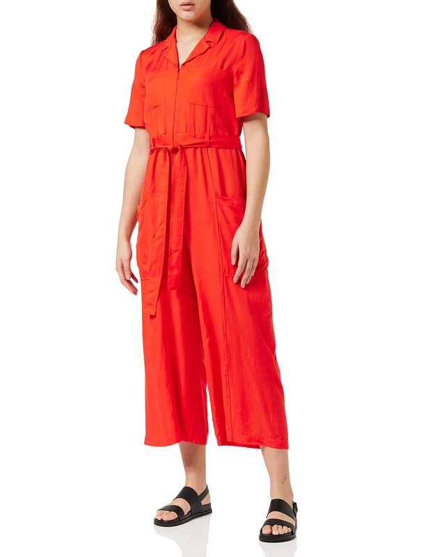 French Connection Women's ENZO Jumpsuit, Poppy Red, 8 - Image 1