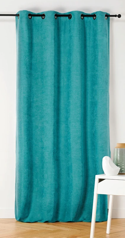 Linder Panel Curtain with Eyelets, Polyester, Blue, 140 x 260 cm