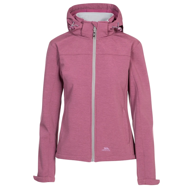 Trespass Leah Waterproof Softshell Jacket with Adjustable Grown On Hood - Mauve Marl, XX-Large