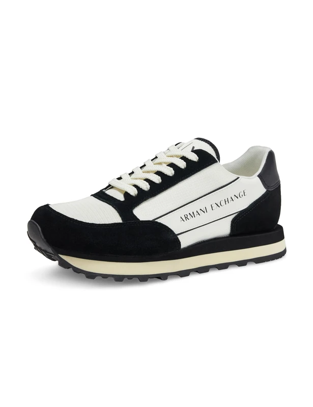 Armani Exchange Suede Bicolor Sneakers, Sneaker Men's, White (Off White Black), 6 UK
