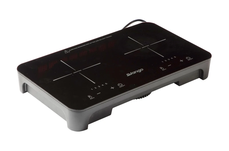 Vango Sizzle Double 1600W Portable Electric Induction Hob Cooker with Touch Controls and 5 Heat Settings with UK Plug for Home, Camping, Campervan