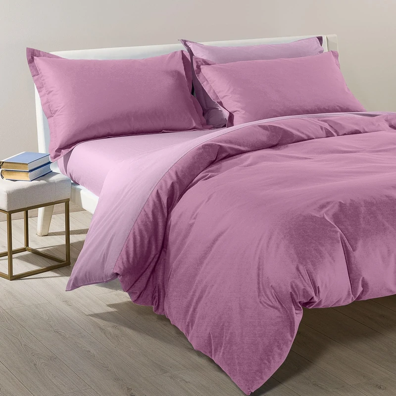 Caleffi Double Duvet Cover Two-Tone Orchid Cotton – 64676