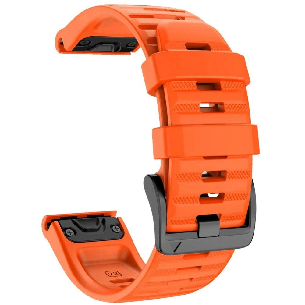 YOOSIDE for Fenix 6X Pro/Fenix 7X Solar/Enduro/epix Pro 51mm Silicone Watch Strap, 26mm Quick Easy Fit Soft Sport Waterproof Non-allergenic Wrist Band for Garmin Fenix 5X,Tactix Delta(Orange)