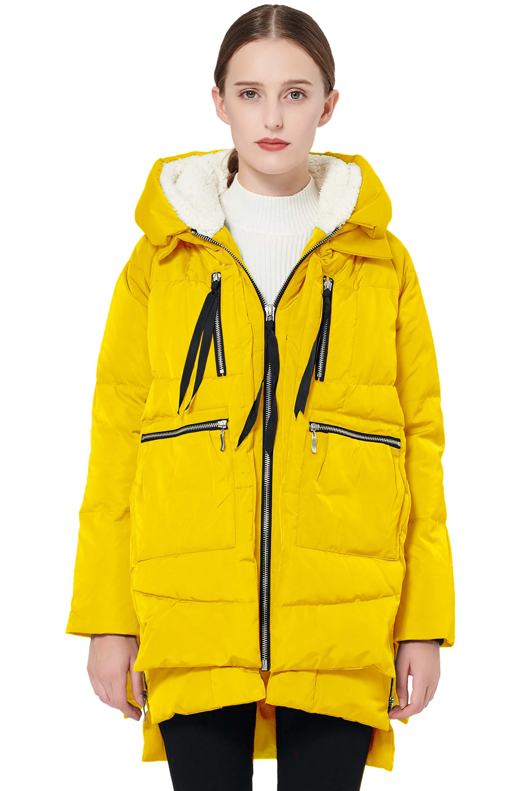 Orolay Women's Thickened Down Jacket, Yellow,Yellow, XL
