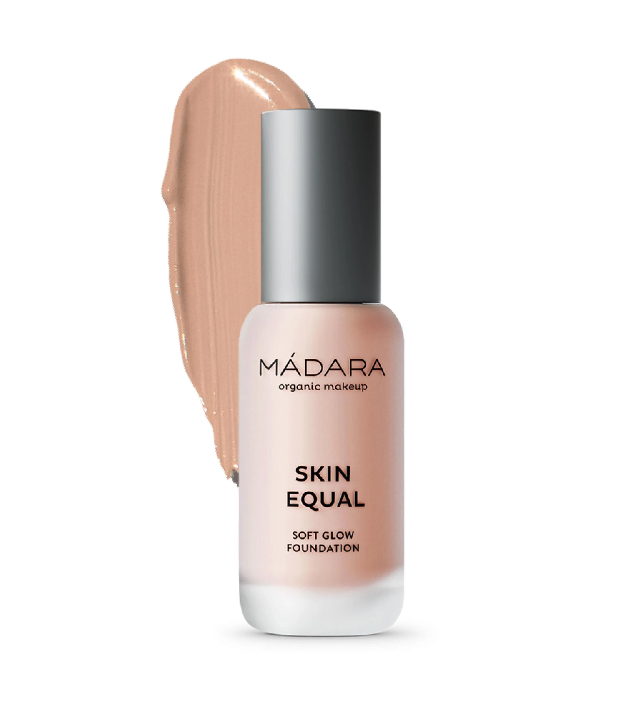 MÁDARA Organic Skincare | Skin Equal Soft Glow Foundation SPF15 ROSE IVORY 30-30ml, Mineral foundation with hyaluronic acid, Buildable medium coverage, Dewy foundation, Vegan, COSMOS certified