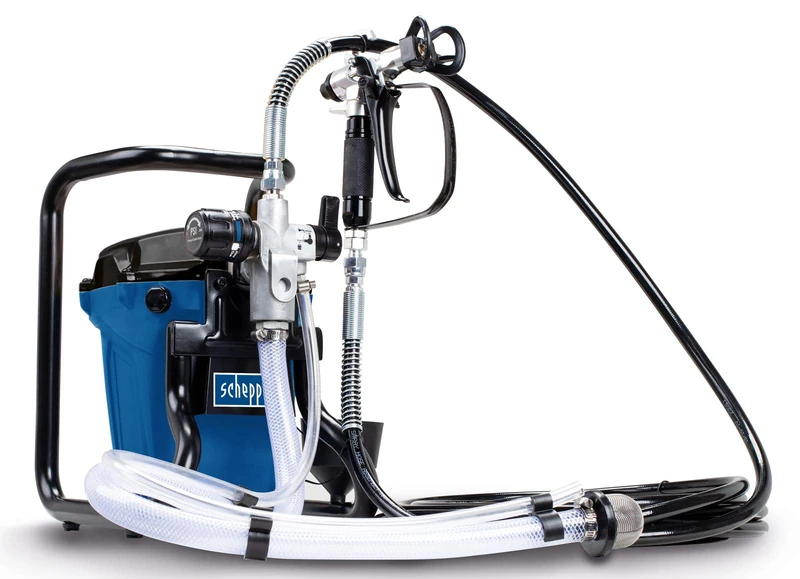 Scheppach ACS3000 Airless Paint Spray System 750W Max 207bar Radius 7.6m Flow Rate 1.1L/min Spray Gun