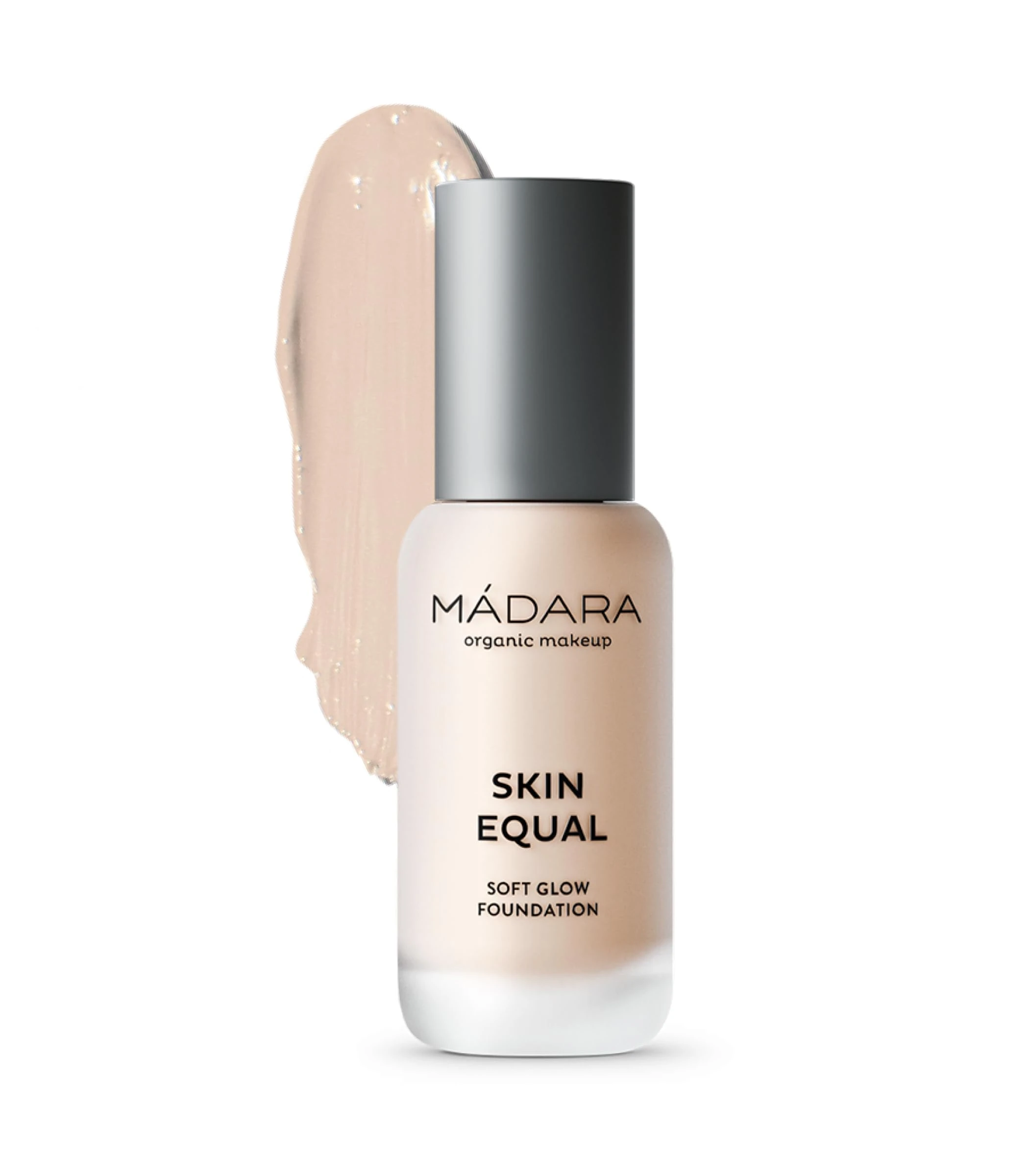 MÁDARA Organic Skincare | Skin Equal Soft Glow Foundation SPF15 PORCELAIN IVORY 10-30ml, Mineral foundation with hyaluronic acid, Buildable medium coverage, Dewy foundation, Vegan, COSMOS certified