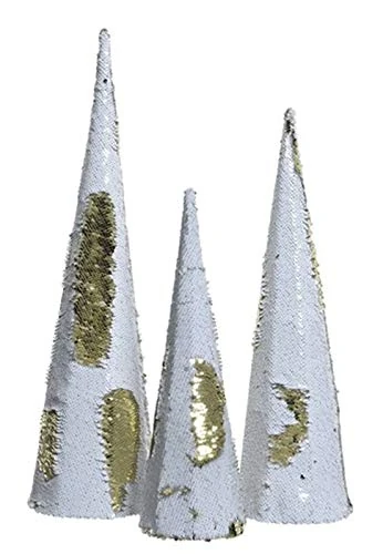 Kaemingk 8719152366637 Reversible Christmas Cones Set of 3 - Image 1