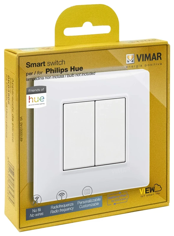 VIMAR 0K03906.04 Plana Philips Friends of Hue Wireless Radio Switch Kit No Batteries Required, White