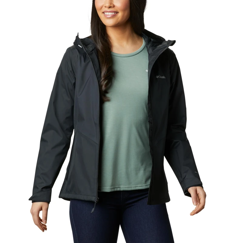 Columbia Women's Inner Limits Jacket, Waterproof Rain Jacket, Black, Size S