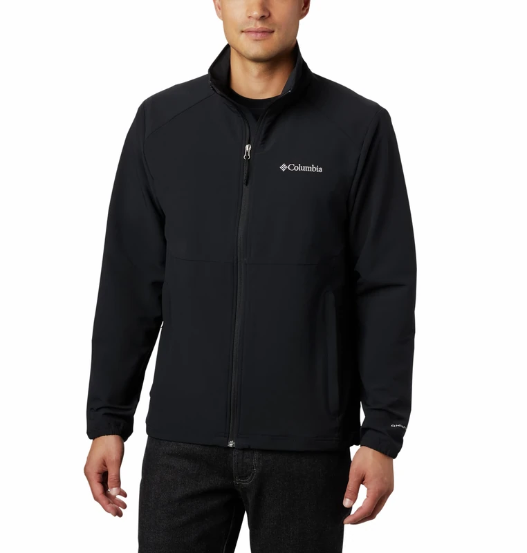 Columbia Men's Heather Canyon Non Hooded Jacket Softshell Jacket, Black x Spring 23, Size S
