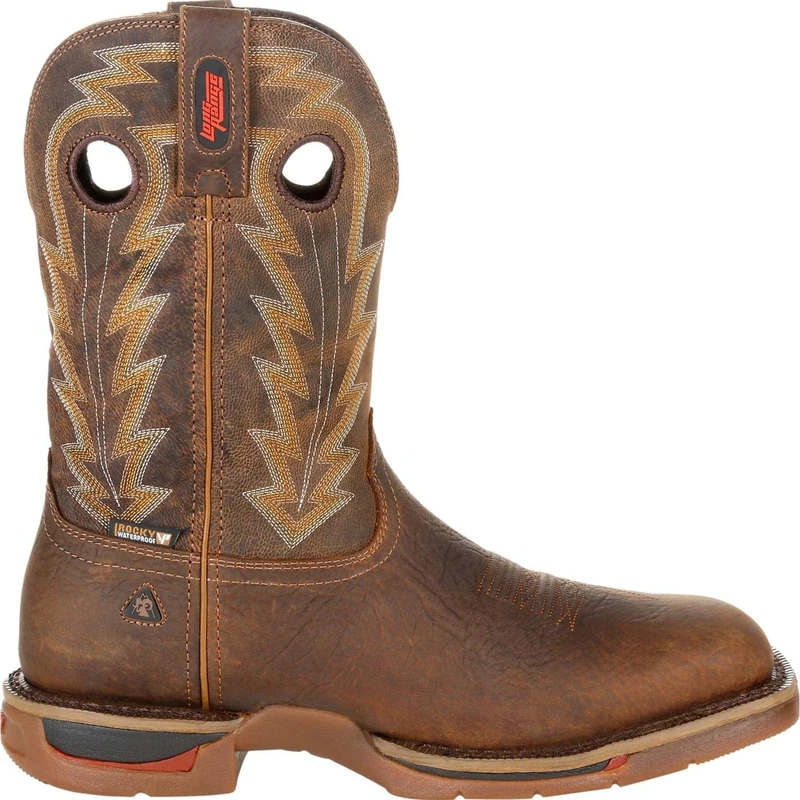 ROCKY Long Range Composite Toe Waterproof Western Boot, Distressed Brown, 9 Wide