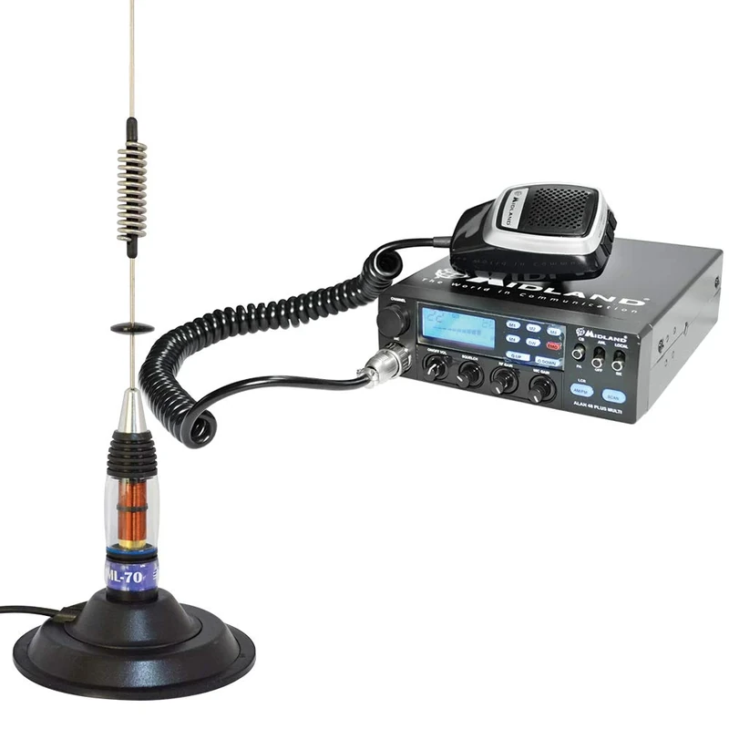 PNI Package CB Radio Midland Alan 48 Multi Plus B + Antenna ML100 with Magnet
