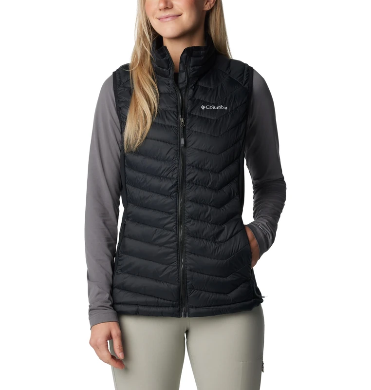 Columbia Women's Powder Pass Vest Puffer Vest Body Warmer, Black, Size S