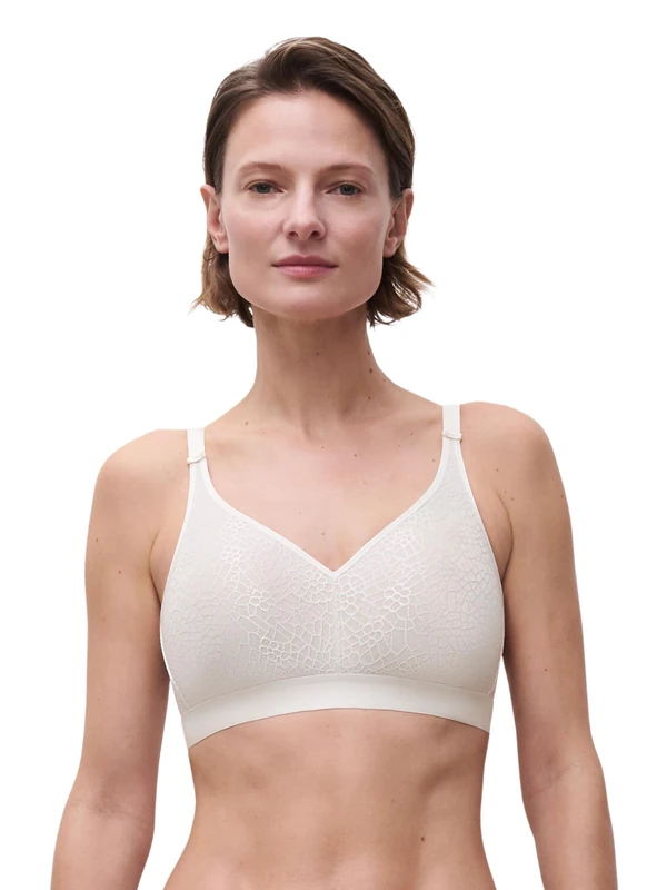 Chantelle Women's, C MAGNIFIQUE, Wirefree Support Bra, Women's invisible lingerie, Ivory, 34F