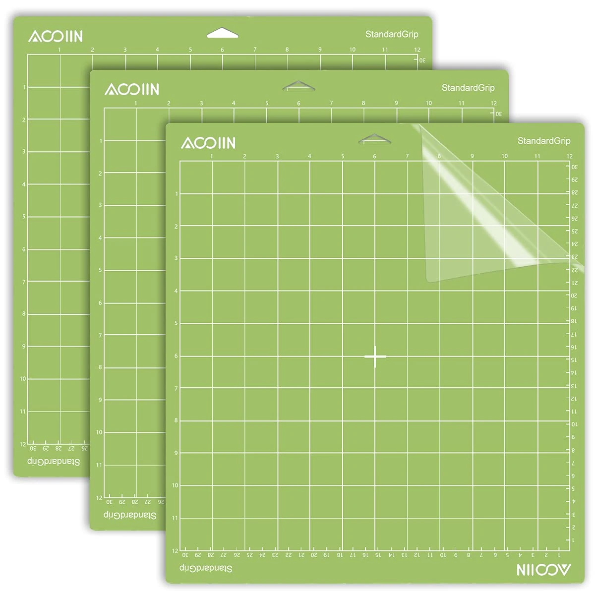 AOOIIN StandardGrip Cutting Mat for Cricut Explore One/Air/Air 2/Maker Adhesive Non-Slip Cut Mats Replacement Accessories for Cricut(12 x 12 inch, Green, 3 Pack)