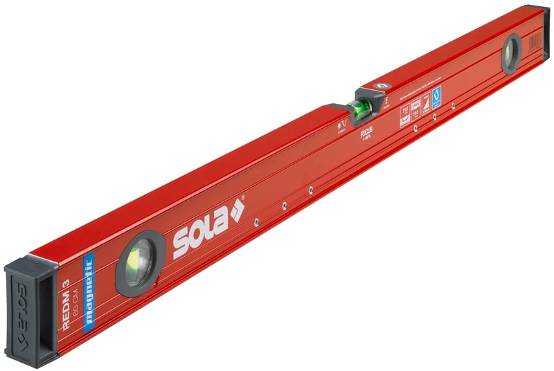 Sola 1812801 Aluminium Magnetic Spirit Level REDM Length 600 mm Red