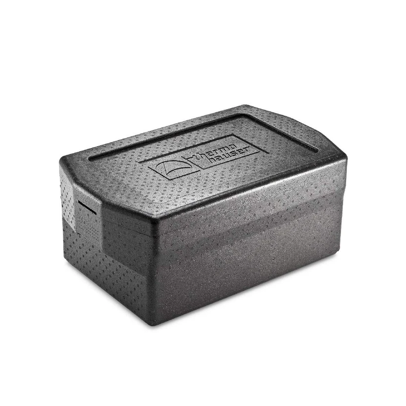 thermohauser EPP Thermal Box GN 1/1 Comfort with Lid, 38 Litres, 67 x 40 x 30 cm, Black, with Handy Grip Recesses