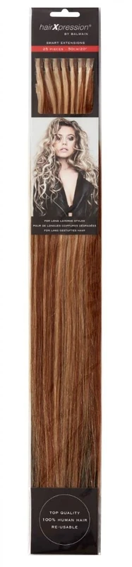 Balmain HairXpression Human Hair 25-Pieces, 50 cm Length, Number 27 Tabacco-Light, 0.19 kg