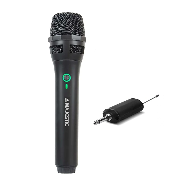 Majestic MIC 601W - UHF Wireless Microphone with Rechargeable Receiver, Black - Image 1