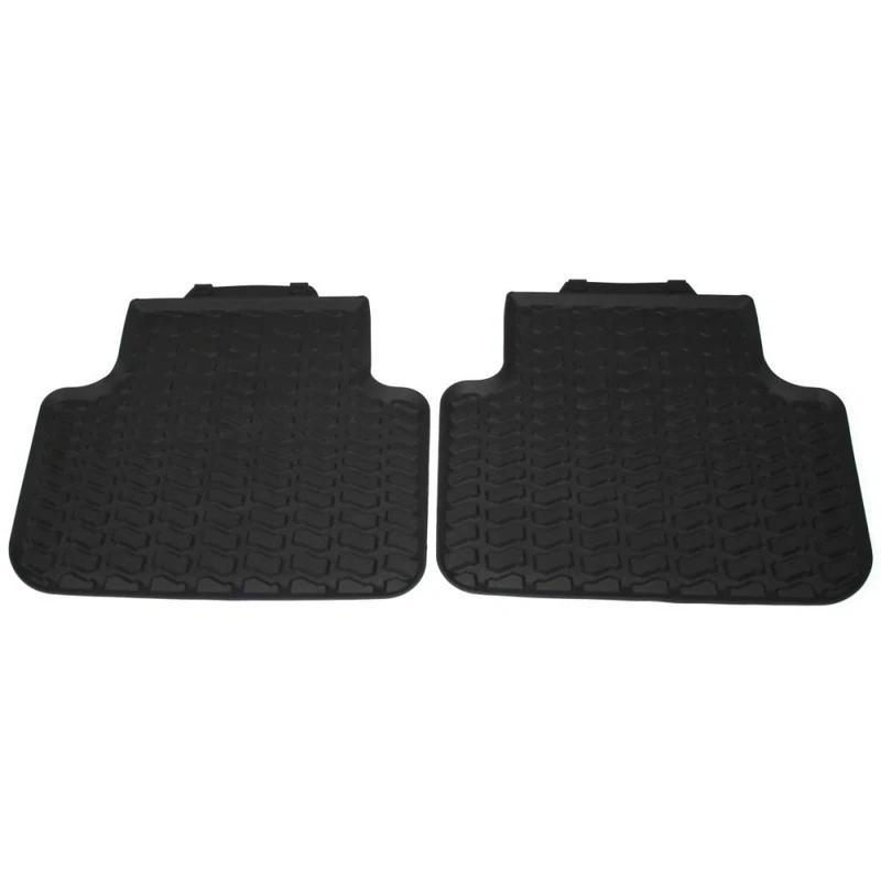 Audi 4M1061512A041 Rubber Floor Mats Rear 2 x Rubber Mats All Weather Mats Black Without Push Button Fastening