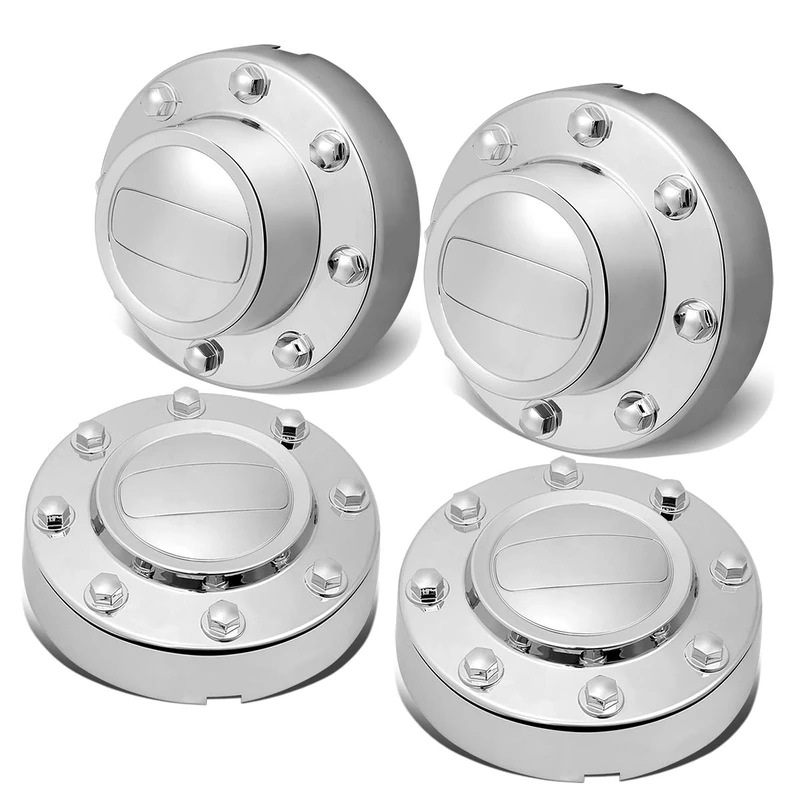 DNA MOTORING ZTL-Y-0129 4Pcs Polished Wheel Rim Center Hub Cap Front+Rear,Chrome