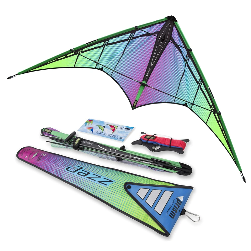 Jazz 2.0 Dual-line Sport Kite, Electric, Ready to Fly with Flying Lines, Wrist Straps, Winder, Instructions, and Storage Bag