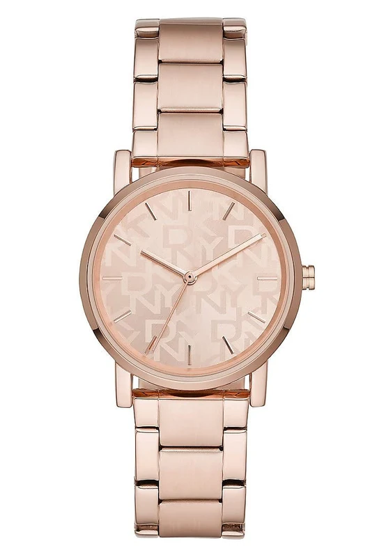 DKNY Watch for Women Soho, Three Hand movement, 34mm Rose Gold Alloy case with a Stainless Steel strap, NY2854