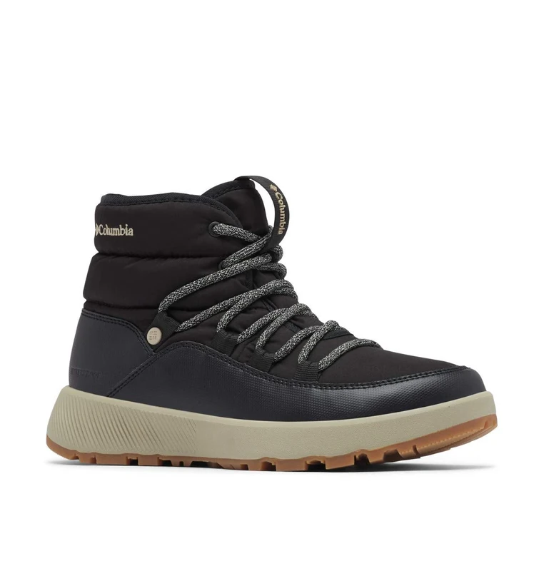 Columbia SLOPESIDE VILLAGE OMNI-HEAT MID WATERPROOF Waterproof Women's Snow Boots, Black x Silver Sage, 3.5 UK