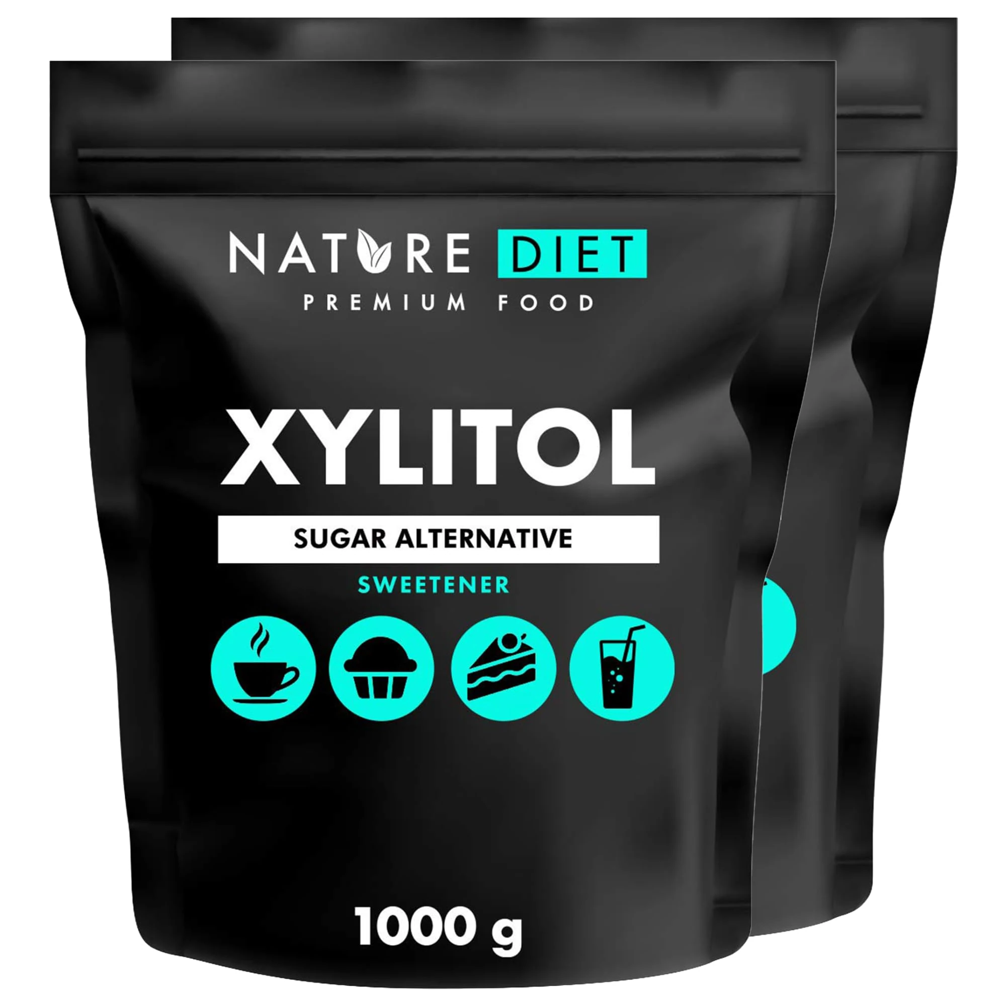 Nature Diet - Xylitol 2 x 1 kg | 100% natural | sugar substitute | vegetable sweetener | low glycemic index | low caloric content