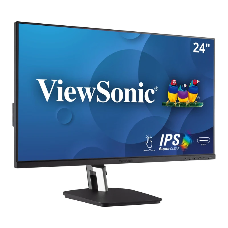 ViewSonic TD2455 24-inch IPS Full HD 10-Point Touch Monitor with Advanced Dual-Hinge Ergonomics, USB Type-C, HDMI, DisplayPort Out, Eye Care for Remote Collaboration