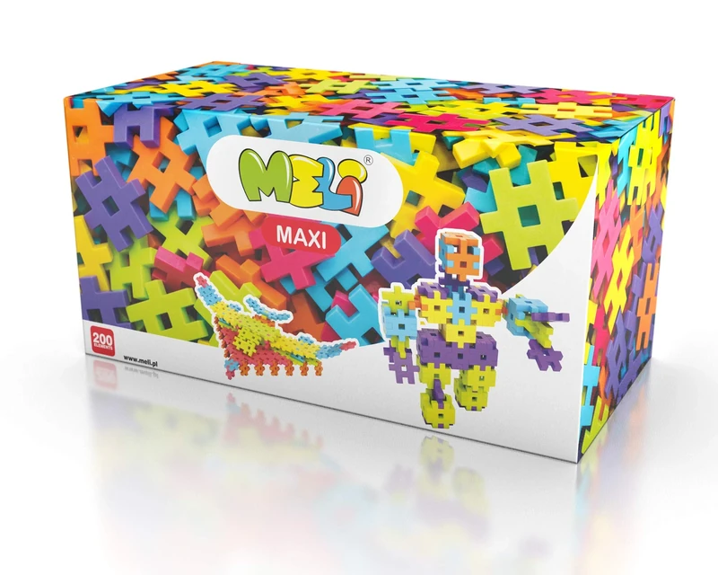 Meli 67115 Maxi Creative Toy, Multi-Colour, Pack of 200