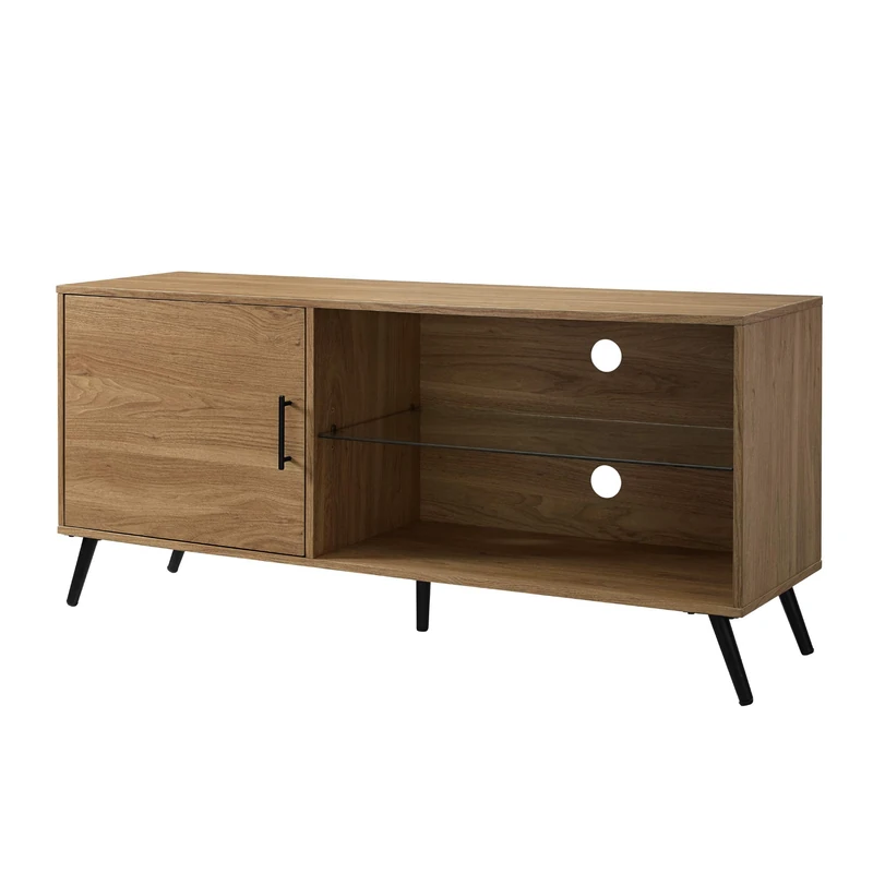 Walker Edison 52" Mid Century Modern Wood TV Stand - English Oak