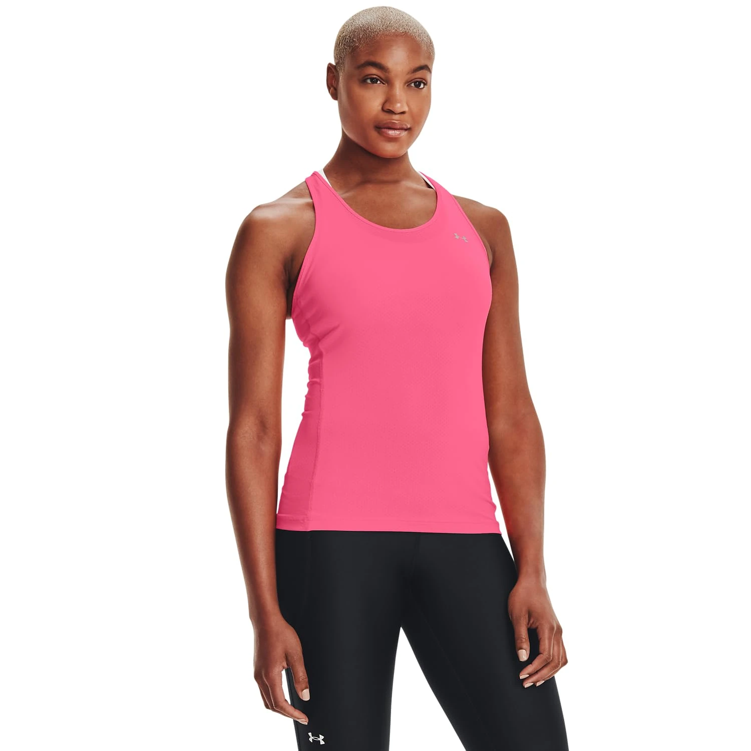 Under Armour HeatGear Armour Racer Tank, Cerise (653)/Metallic Silver, Small