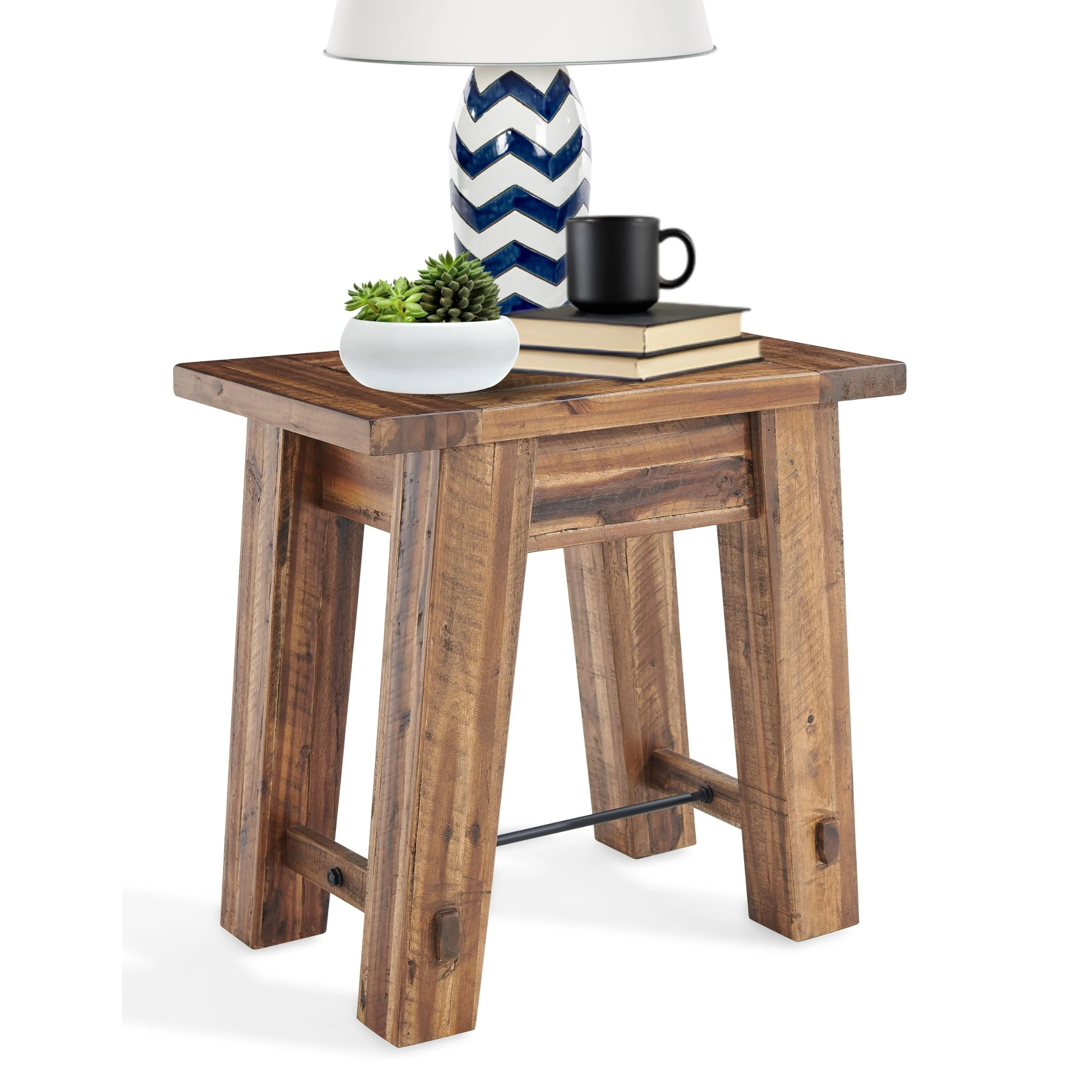 Alaterre Furniture Durango 27" W Industrial Wood End Table