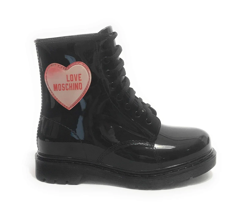 Love Moschino Women's Ja24073g1bir2000 Combat Boot, Black, 5 UK