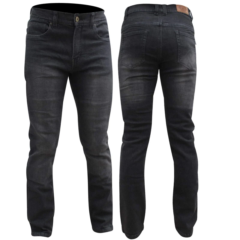 Bikers Gear Australia New Modern Comfort Stretch Denim Lined Protective Motorcycle Jeans with CE 1621-1 Protection, Grey Wash 42