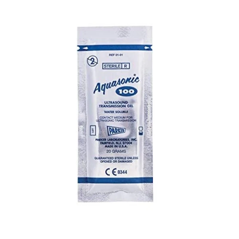 Aquasonic 100 Ultrasound Gel, Ultrasonic Transmission Gel, Water Soluble Hypoallergenic Bacteriostatic, Non-Sensitising Gel for Therapeutic Medical Ultrasound and Beauty Application, Sachets, 48 Pack - Image 1