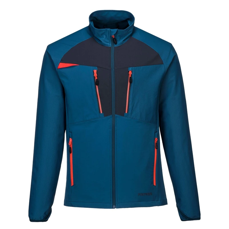 Portwest DX480 DX4 Zip Lightweight Mid Layer 4-Way Stretch Breathable Work Jacket with Pockets Ergonomic Fit Durable Performance for Work and Outdoor, Navy, S