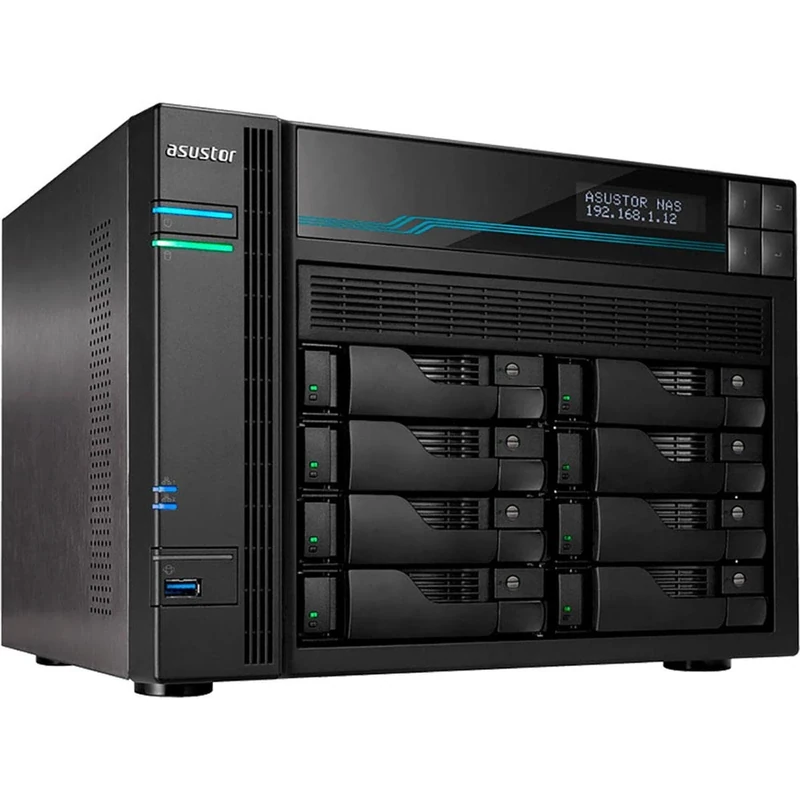 Asustor AS6508T 8-BAY NAS Server Atom C3538 Quad Core DENVERTON 2.1GHZ 8GB 2X2.5GBE 2X10GBE Raid 0.1 JBOD SATA6GB USB 3.0