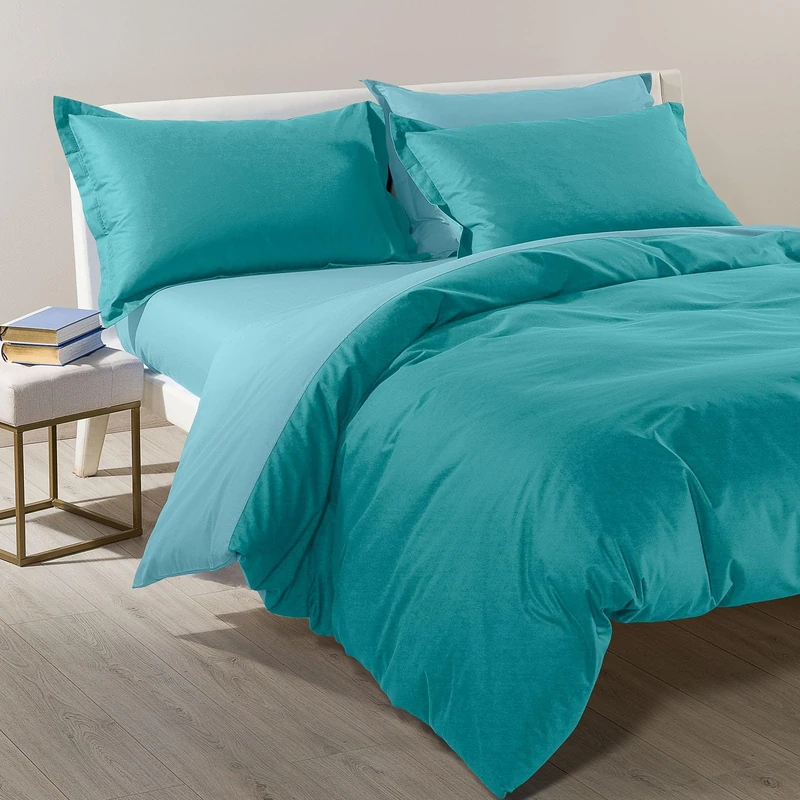Caleffi - Plain Double Duvet Cover Set - Anise