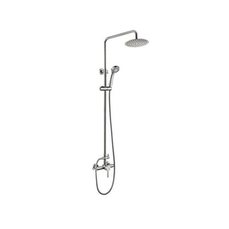 Ibergrif Mundo, Exposed Bathroom Shower System, Single Lever Mixer Tap Kit, Stainless Steel