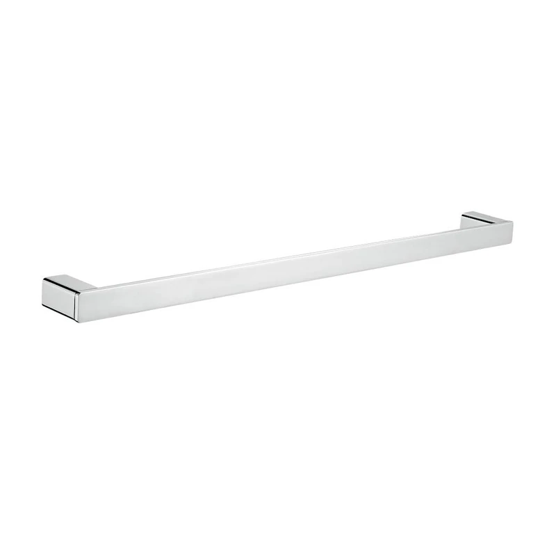 Ibergrif Plinto, Square Single Towel Rail Holder, Wall Mounted Bath Towel Bar, Chrome