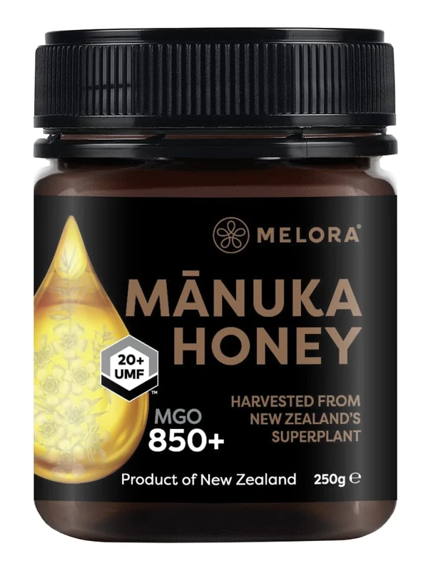 Melora Genuine Manuka Honey - 850 MGO, 250g - 20+ UMF - 100% Pure & Traceable High Strength Manuka from New Zealand