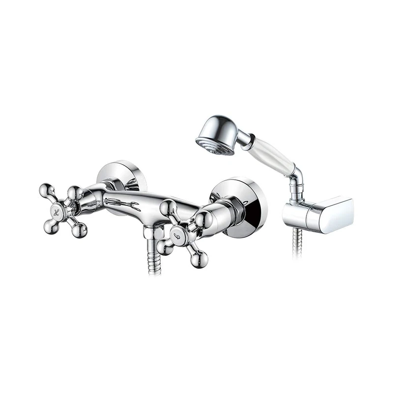 Ibergrif Lucca - Shower Mixer with Dual Lever, Classical Bath Tap Set, Chrome