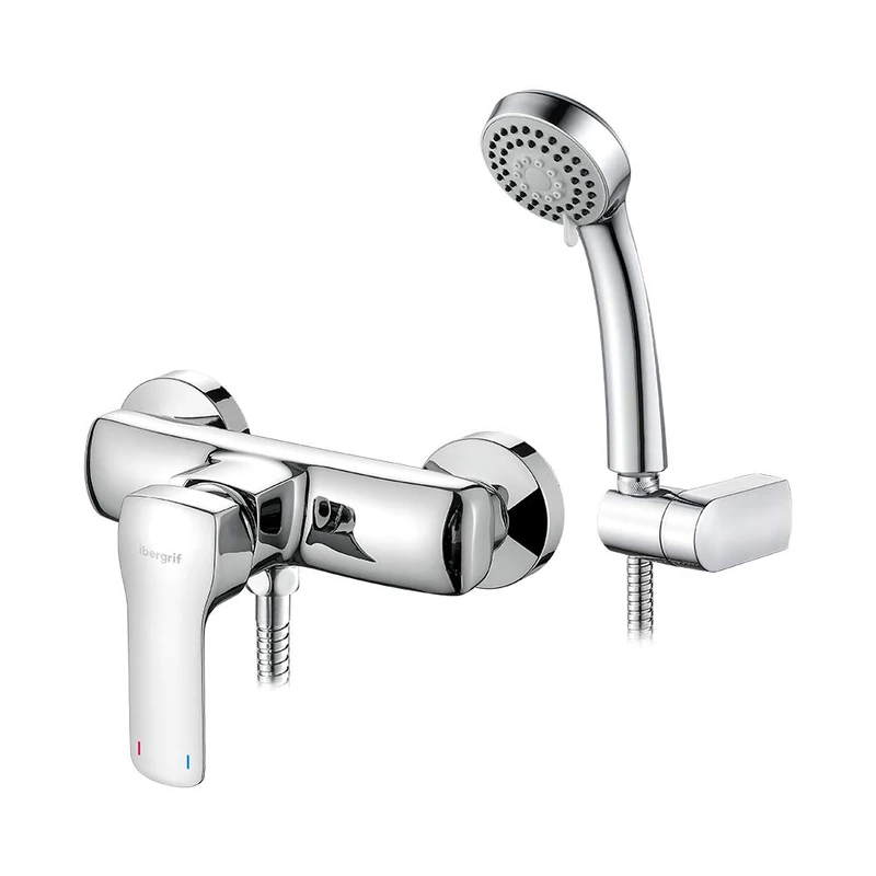 Ibergrif Mines - Single Lever Shower Mixer, Bathroom Tap Set, Chrome