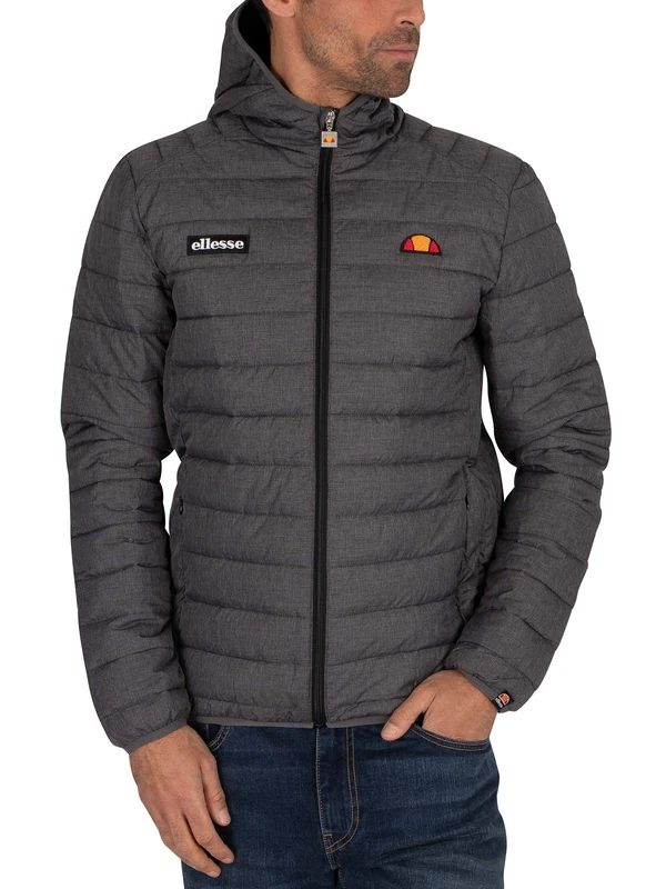 ellesse Men's Lombardy Jacket, Dark Grey Marl, XL UK