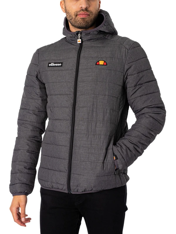 ellesse Men's Lombardy Padded Jacket - Dark Grey Marl, X-Small