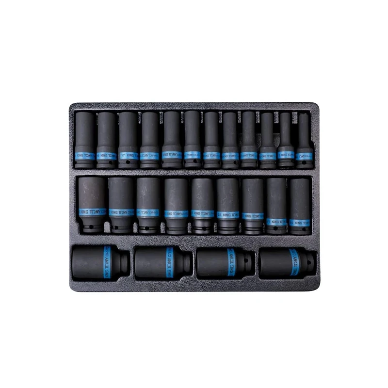KING TONY 9-4435MP Impact Socket Set For Trolley, 1/2 Inch Drive, 6 Point, 25 Pieces